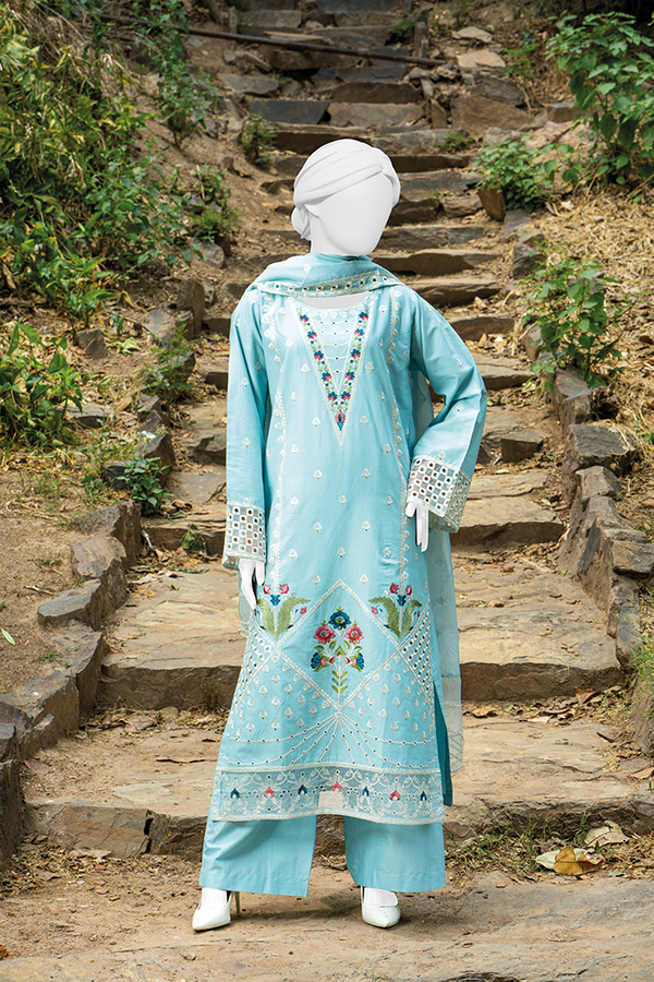 3 Piece - Stitched Cotton Suit