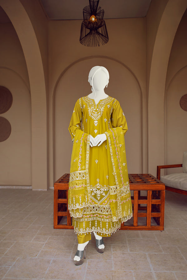 3 Piece - Stitched Cotton Suit