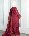 Marjaan Maroon - 3pc Ready to wear