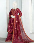 Marjaan Maroon - 3pc Ready to wear